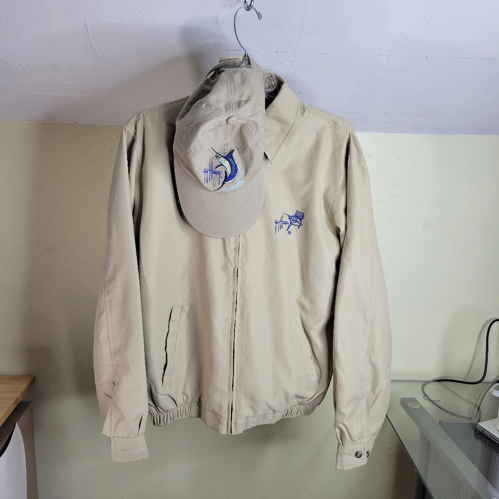 Mens Guy Harvey Zip Front Jacket Size Small and Baseball Cap